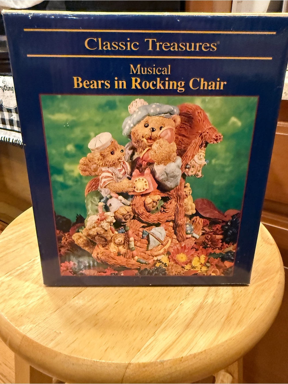 Vintage Musical Bears in Rocking Chair - Multicolor